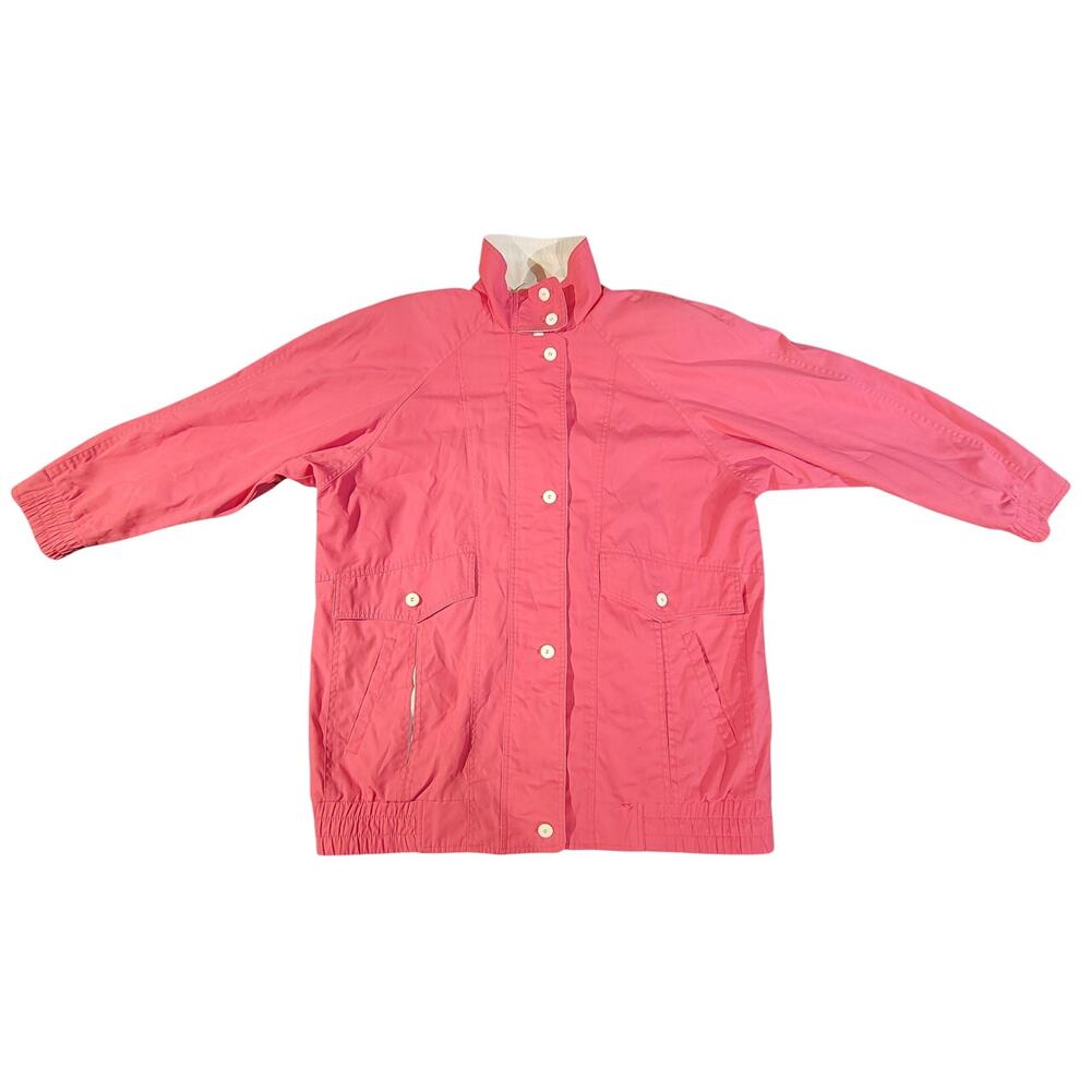 Braefair Sport Mock Neck Lined Button-Front Shacket Jacket Pink Womens Size S